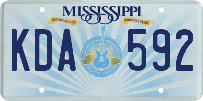 MS license plate KDA592
