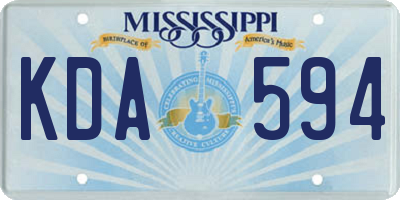 MS license plate KDA594