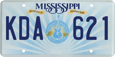 MS license plate KDA621