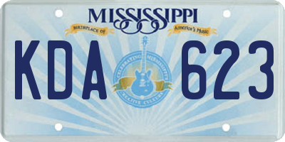 MS license plate KDA623