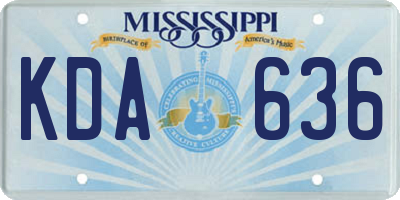 MS license plate KDA636