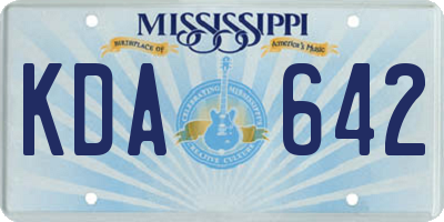 MS license plate KDA642