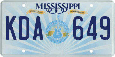 MS license plate KDA649