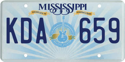 MS license plate KDA659