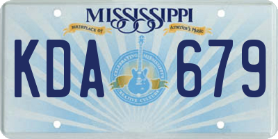 MS license plate KDA679