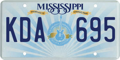 MS license plate KDA695