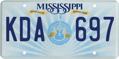 MS license plate KDA697