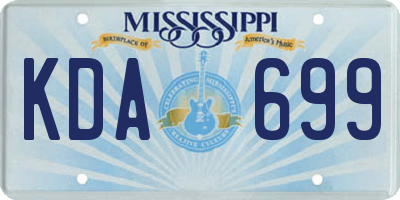 MS license plate KDA699