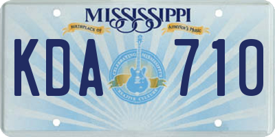 MS license plate KDA710