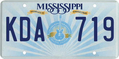 MS license plate KDA719