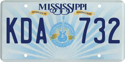 MS license plate KDA732