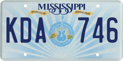 MS license plate KDA746