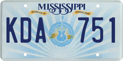 MS license plate KDA751