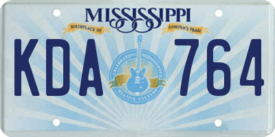 MS license plate KDA764