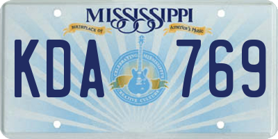 MS license plate KDA769