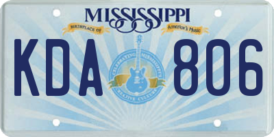 MS license plate KDA806
