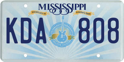 MS license plate KDA808