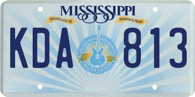 MS license plate KDA813