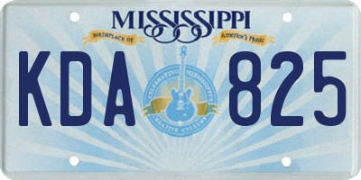 MS license plate KDA825