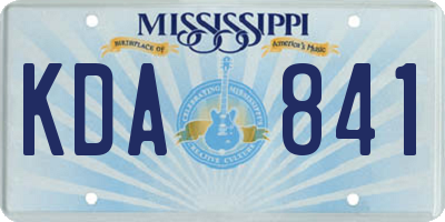MS license plate KDA841