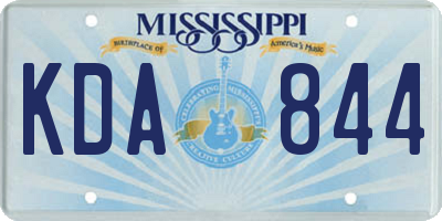 MS license plate KDA844