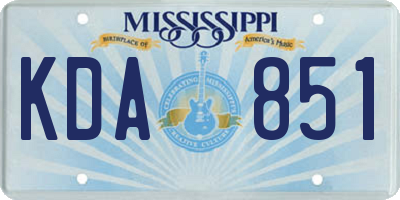 MS license plate KDA851