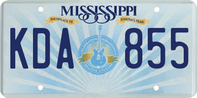 MS license plate KDA855
