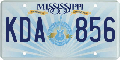 MS license plate KDA856