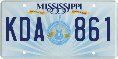 MS license plate KDA861