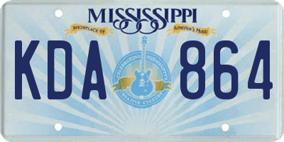 MS license plate KDA864