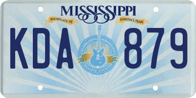 MS license plate KDA879