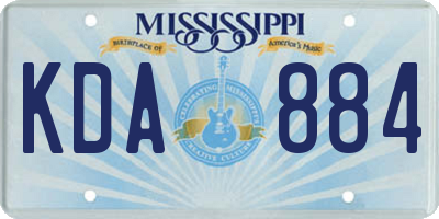 MS license plate KDA884