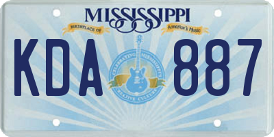 MS license plate KDA887