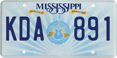 MS license plate KDA891