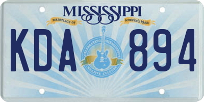 MS license plate KDA894