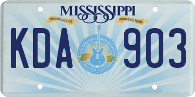 MS license plate KDA903