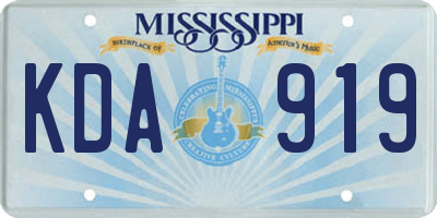 MS license plate KDA919