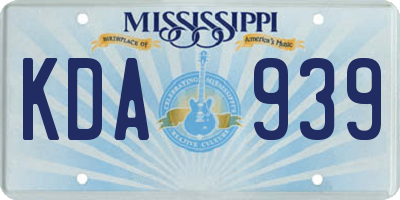 MS license plate KDA939