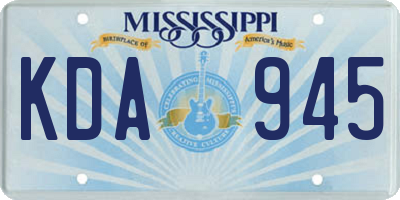 MS license plate KDA945