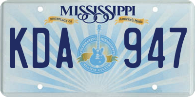 MS license plate KDA947