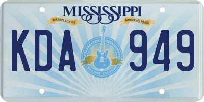 MS license plate KDA949