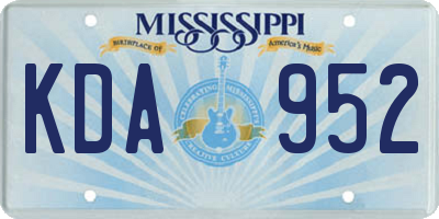 MS license plate KDA952