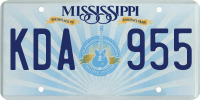 MS license plate KDA955