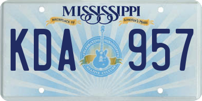 MS license plate KDA957