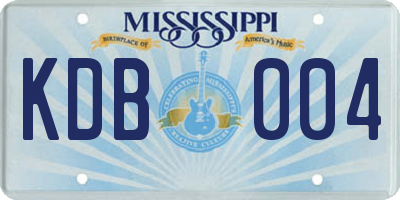MS license plate KDB004