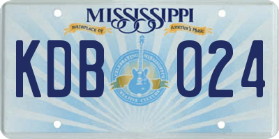 MS license plate KDB024