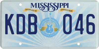 MS license plate KDB046
