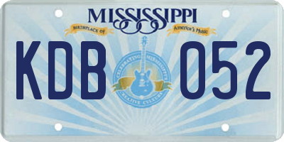 MS license plate KDB052