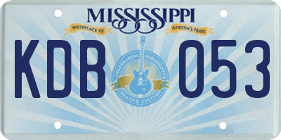 MS license plate KDB053