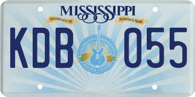 MS license plate KDB055